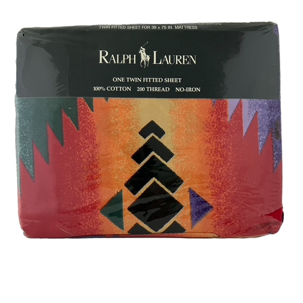 Vintage Ralph Lauren Southwestern Canyon Bright Twin fitted sheet 100% cotton